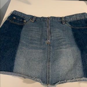 Multi Tone Denim Zip down Jean skirt